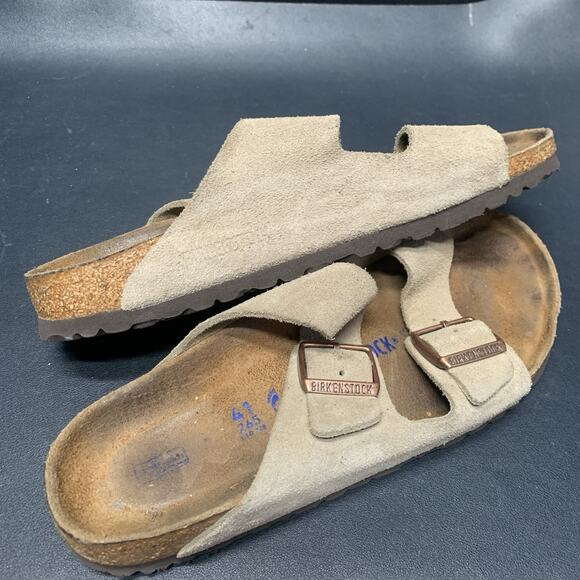 Birkenstock Arizona Sandal Leather Beige Size 41 EU 8 US, Wns 10, Slides Slip On main image 5